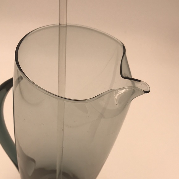 VTG MCM 60's Morgantown Normandie Smoke Glass Cocktail/Martini Pitcher & Stirrer - Picture 5 of 10